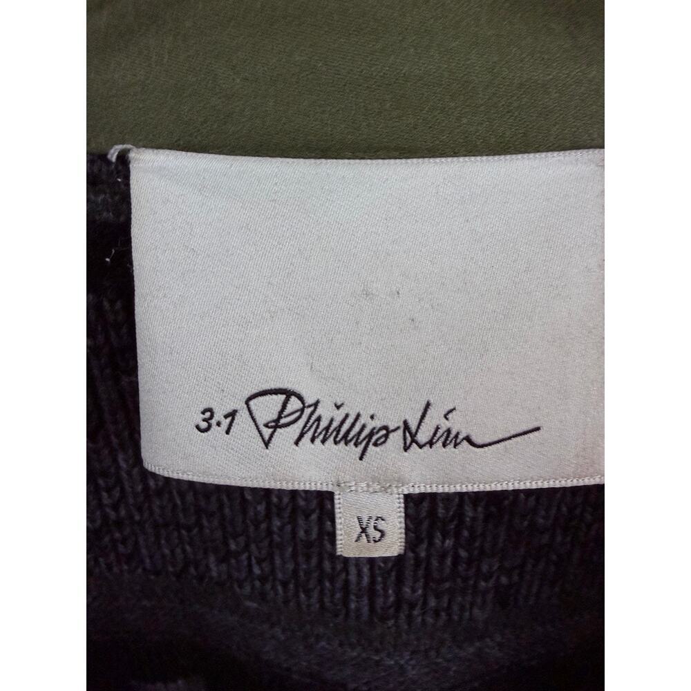 VTG 3.1 Phillip Lim Knit Back Anorak Jacket Merino Wool Knit Mixed Media XS Boho - Picture 5 of 8